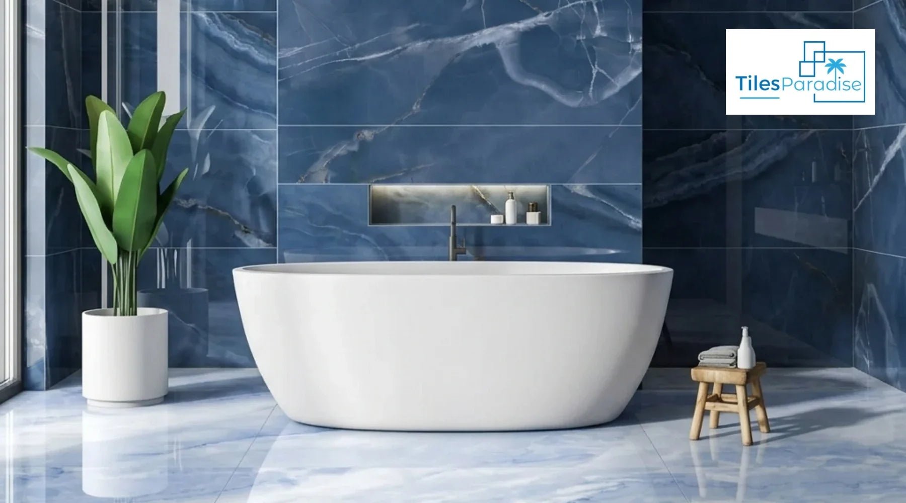 10 Inspiring Blue Marble & Onyx Bathroom Tile Ideas for Timeless Elegance - TILES Paradise