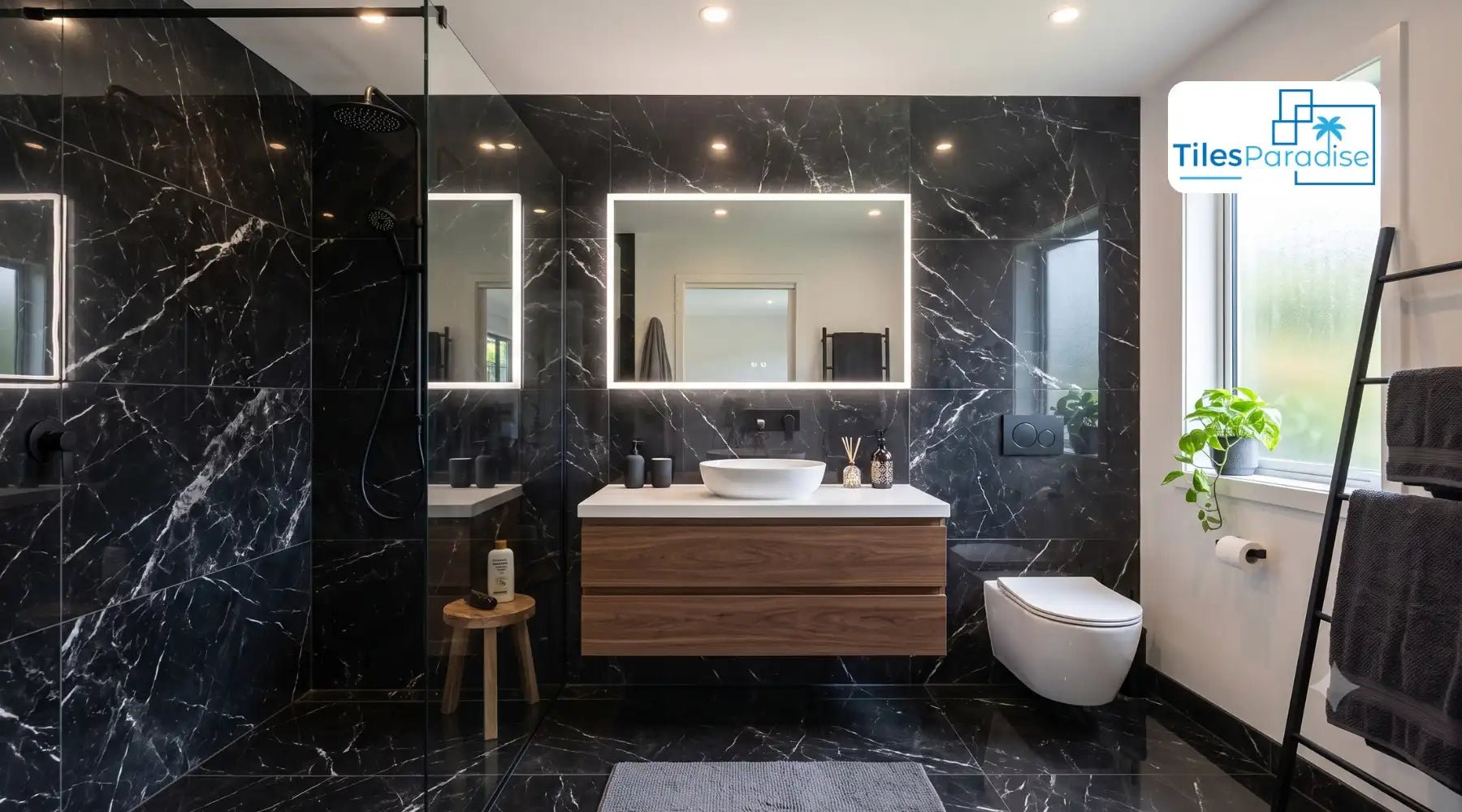Black Marble Tiles: Finish, Veining, Durability, Slip-Resistance & Sealing Explained - TILES Paradise