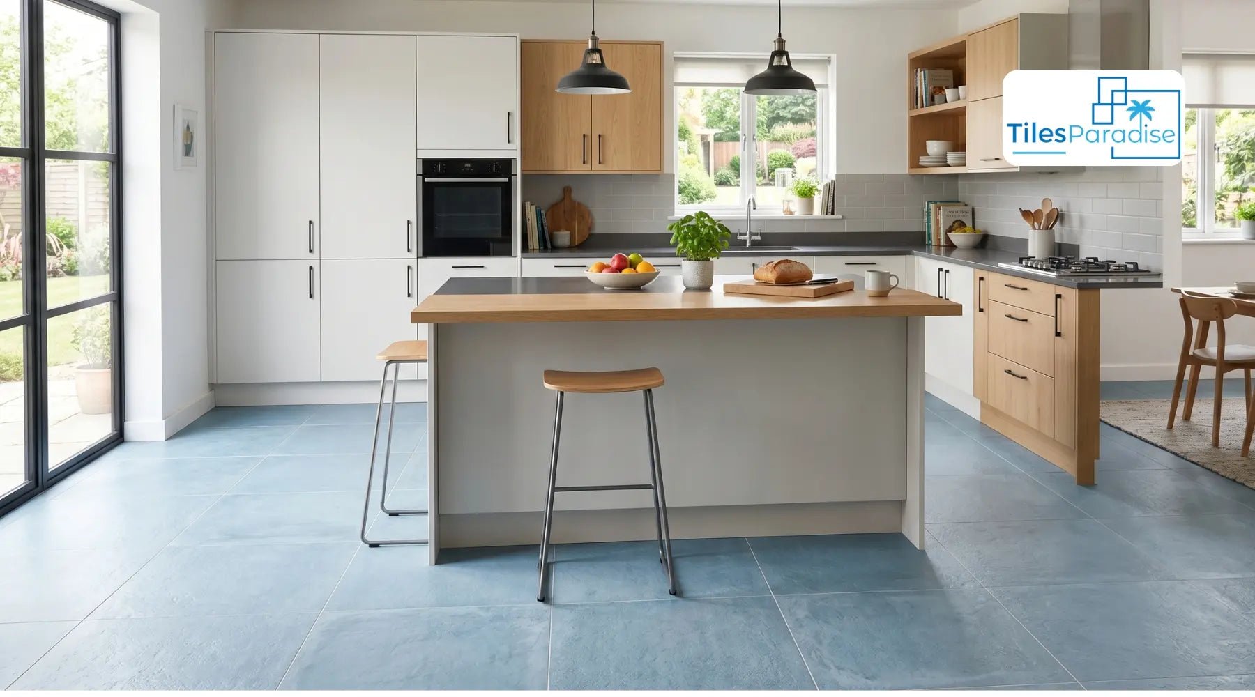 Blue Kitchen Wall Tiles: Navy, Cobalt and Duck Egg Shade Ideas with Finish, Layout and Cabinet Pairing Guide - TILES Paradise