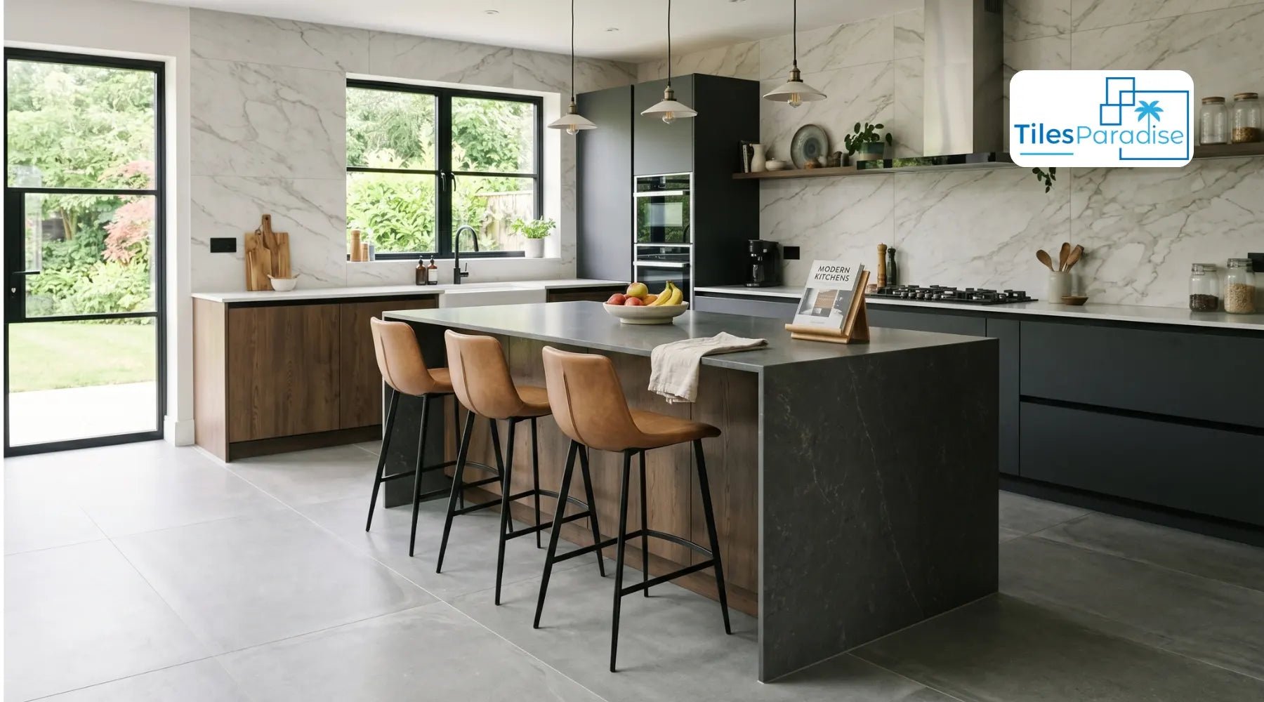 Large Format Porcelain Kitchen Floor Tiles: Size Guide, Slip Resistance Ratings, Underfloor Heating Compatibility & Open Plan Installation Advice - TILES Paradise