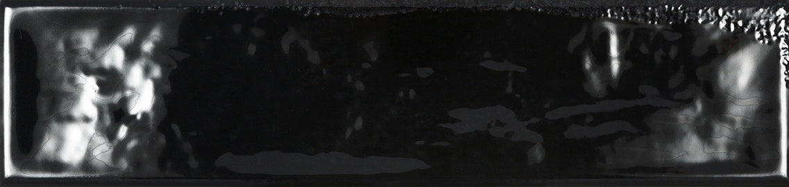 Marena Black Gloss Ceramic 75x300mm Metro Wall Tile