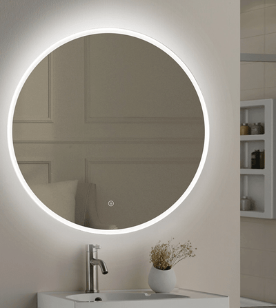 600mm Round Illuminated Dimmable LED Bathroom Mirror – Edge-Lit, Tri-Light & Anti-Fog | Lumora - TILES Paradise