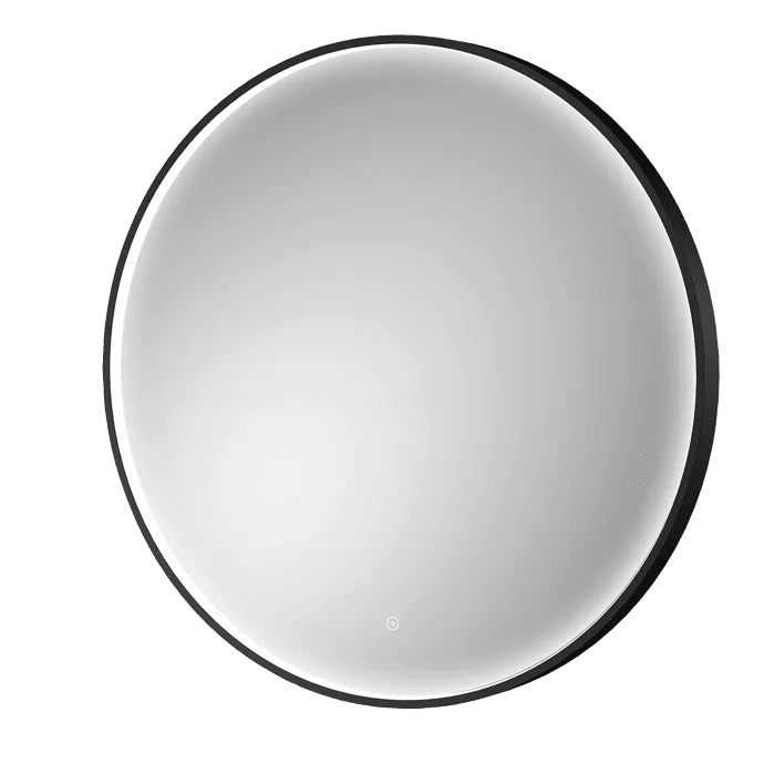 600mm Round Matt Black Illuminated Dimmable LED Bathroom Mirror – Front-Lit, Tri-Light & Anti-Fog | Lumora - TILES Paradise