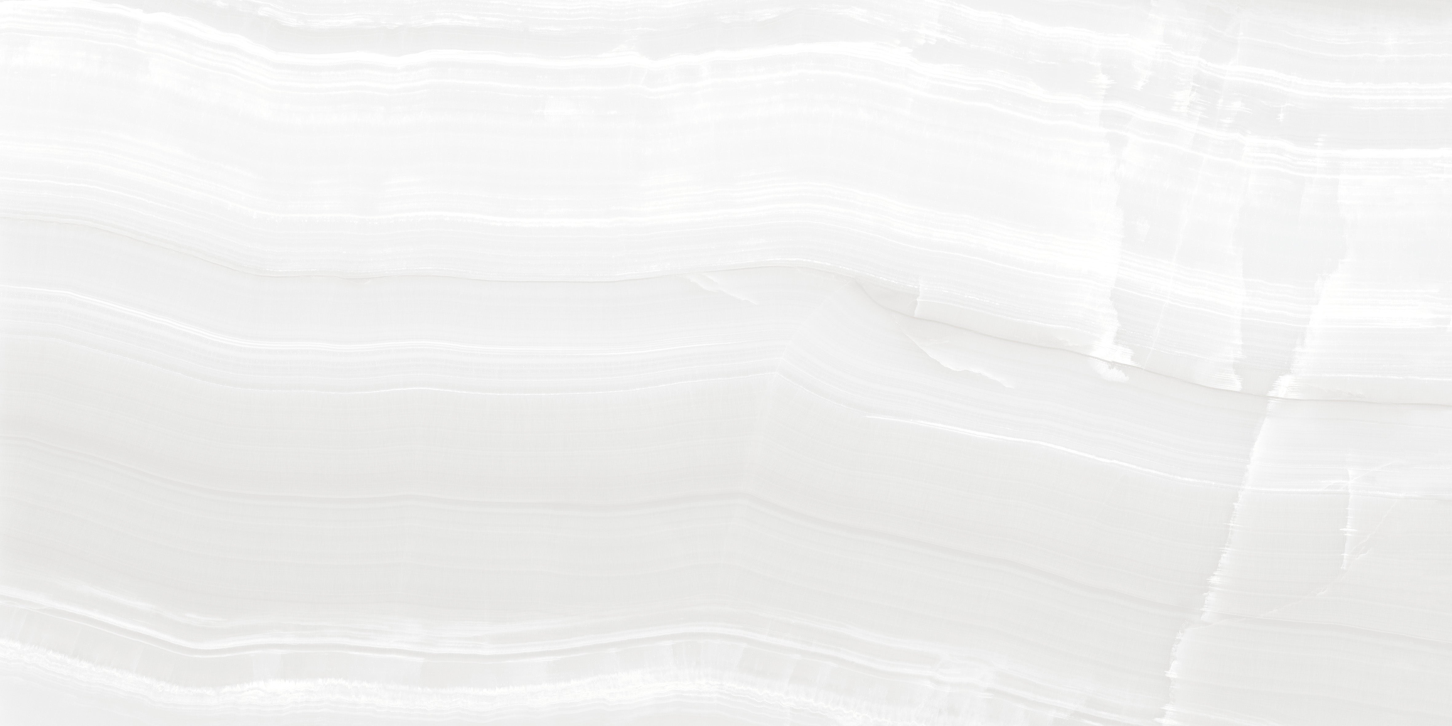 Ocean Onyx White polished porcelain tile 60x120cm with flowing horizontal wave onyx banding