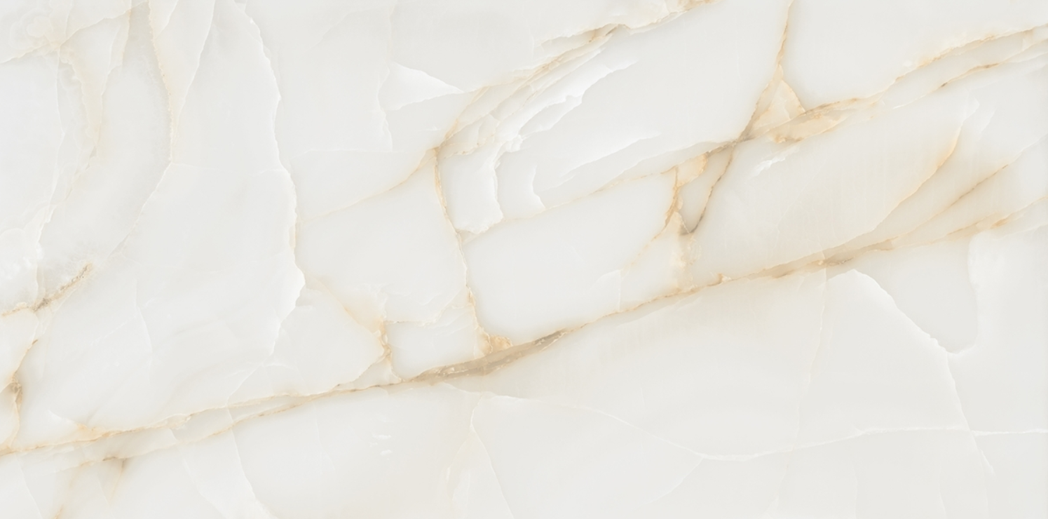 Persian Onyx Gold White Glossy Porcelain Tiles 60x120cm Wall & Floor Tile