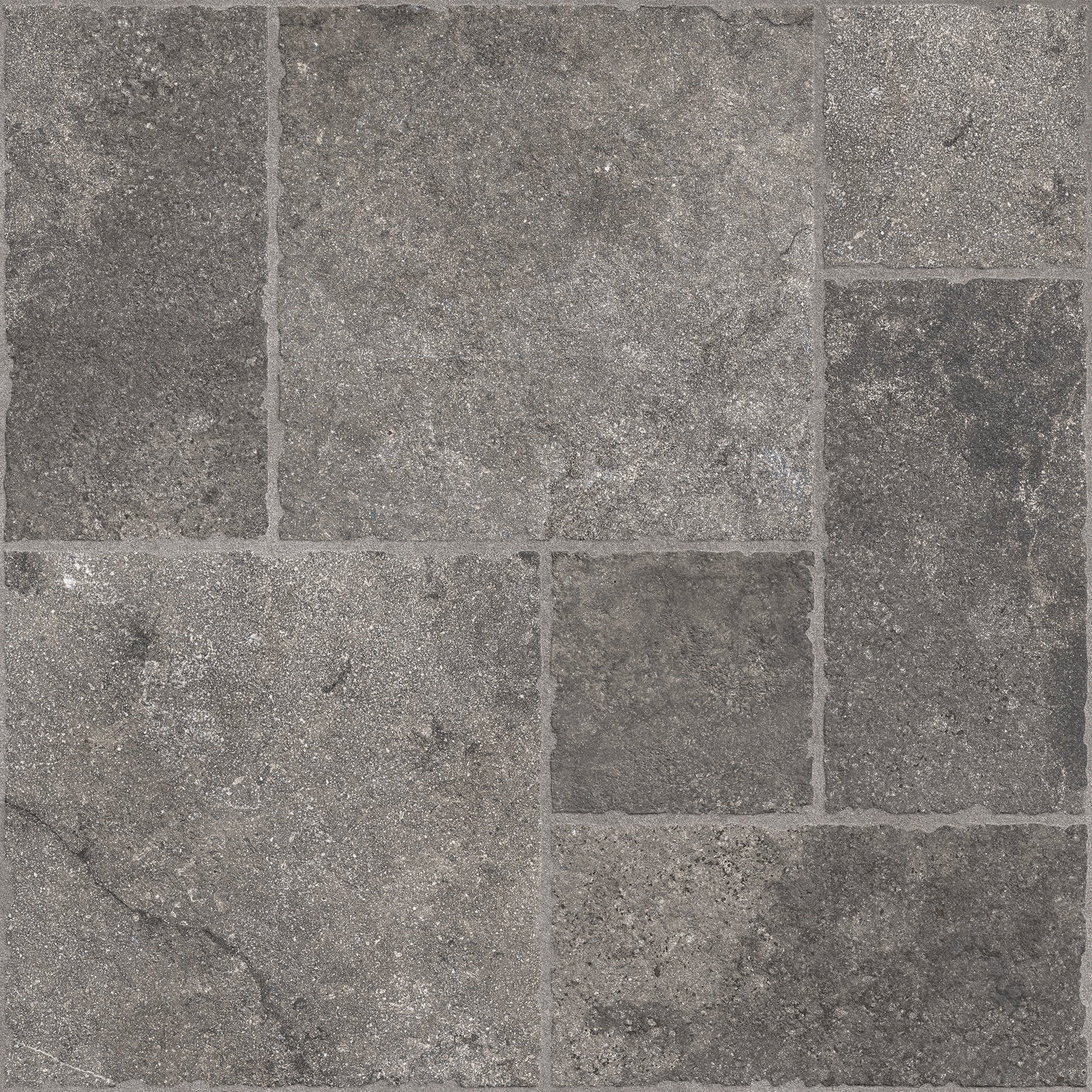 Portland Black Flagstone Effect Matt Full Body Porcelain Wall Floor Tile 60x60cm Tiles Paradise UK