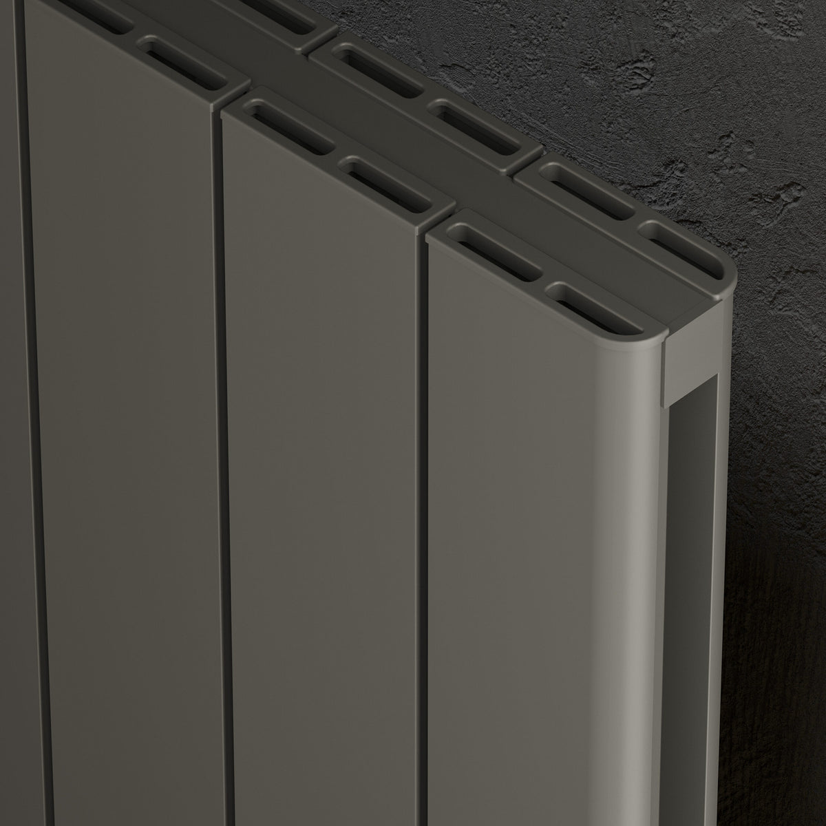 Allora Grey Vertical Aluminium Radiator – Double Panel