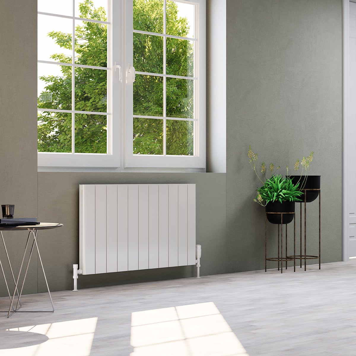 Allora White Horizontal Aluminium Radiator – Double Panel – 580x1040mm