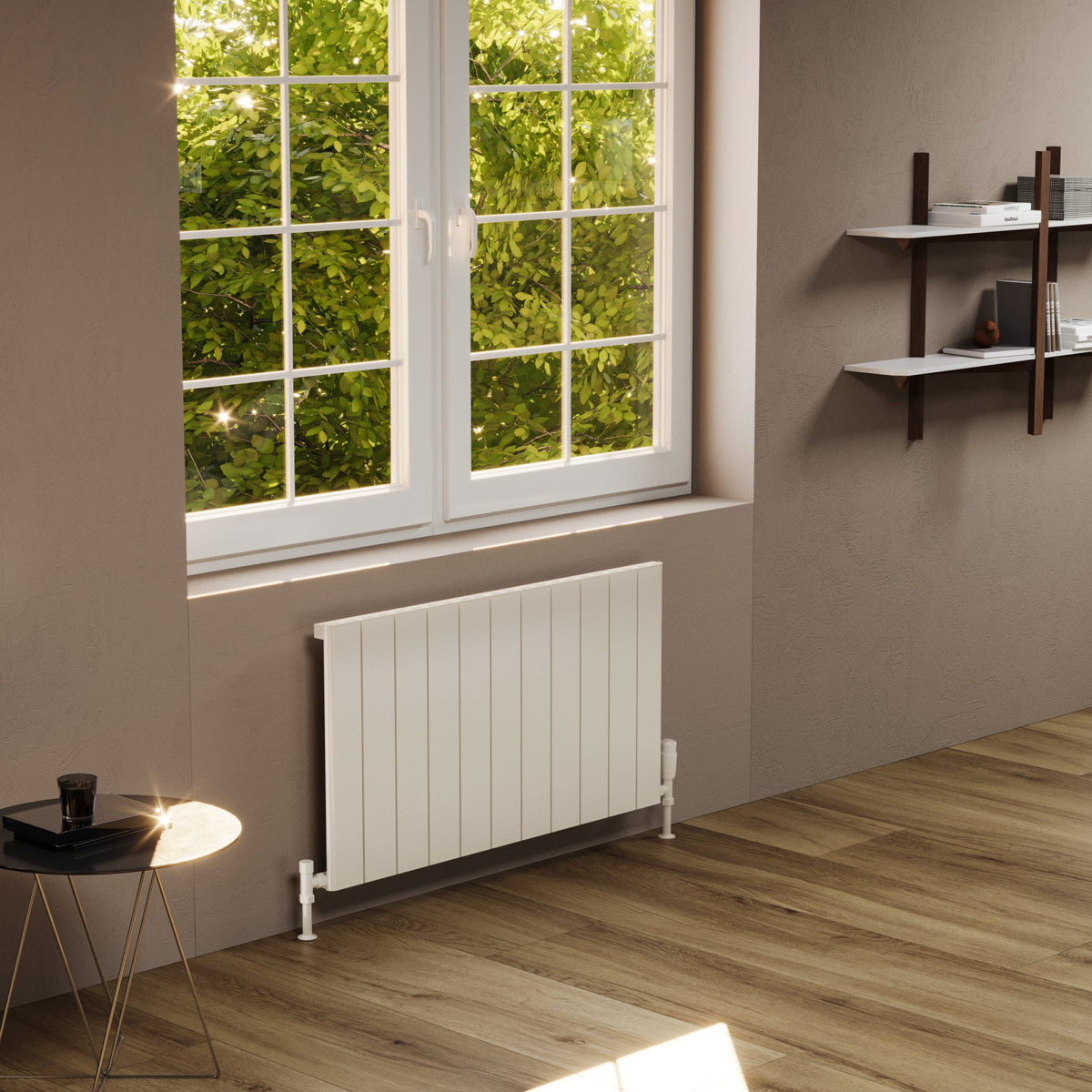 Allora White Horizontal Aluminium Radiator – Single Panel