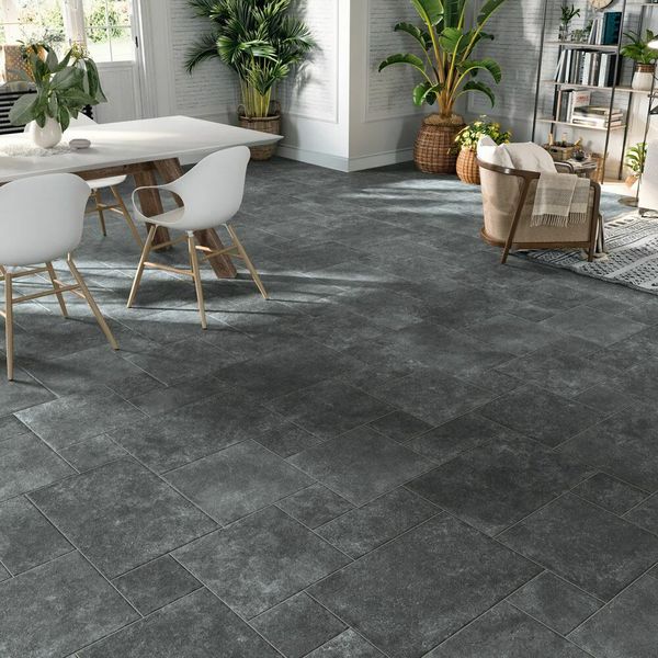 Stone Black Modular Porcelain Matt 100x87cm Wall & Floor Tile