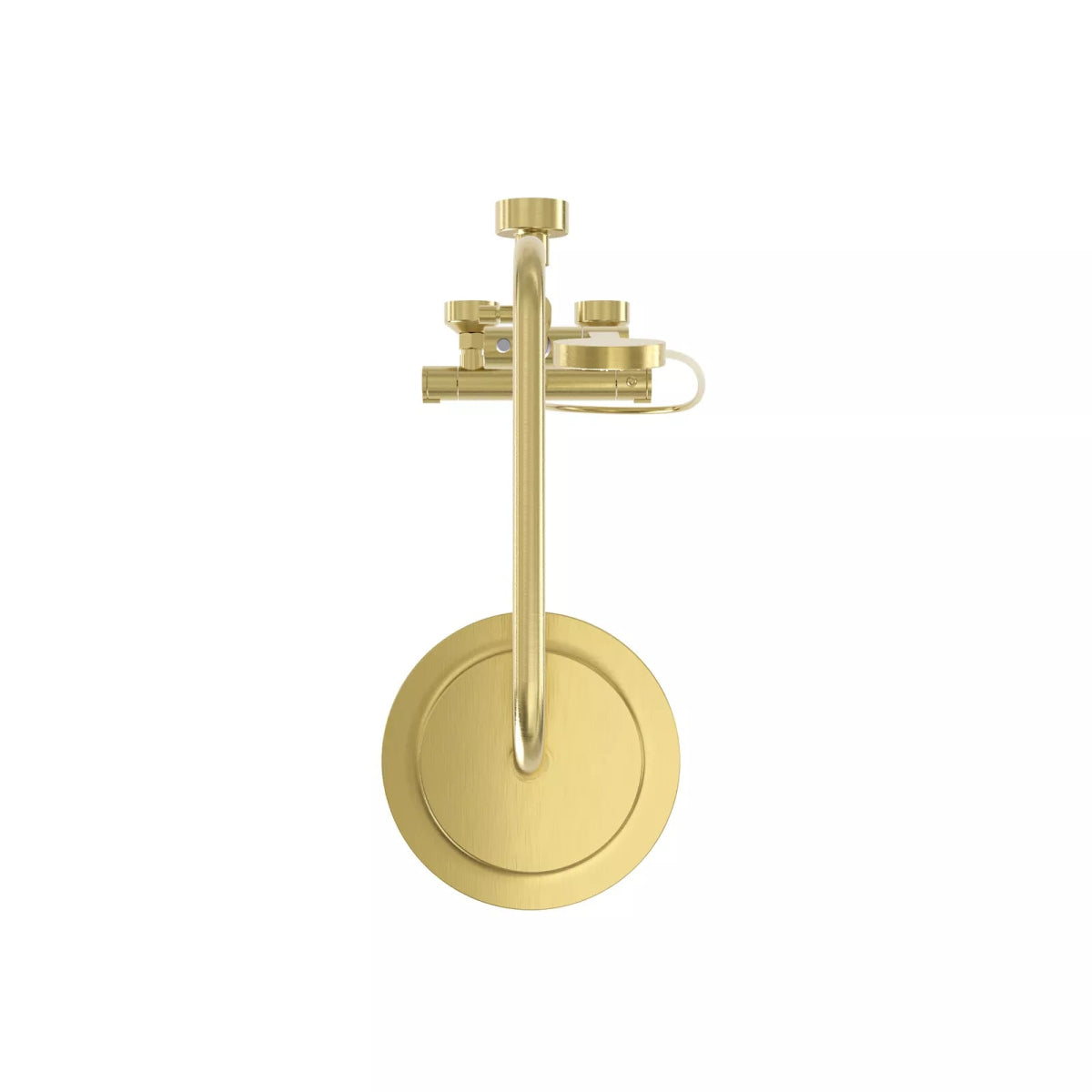 Aquari Brushed Brass Round Thermostatic Shower Set – Fixed Head & Handheld Kit - TILES Paradise
