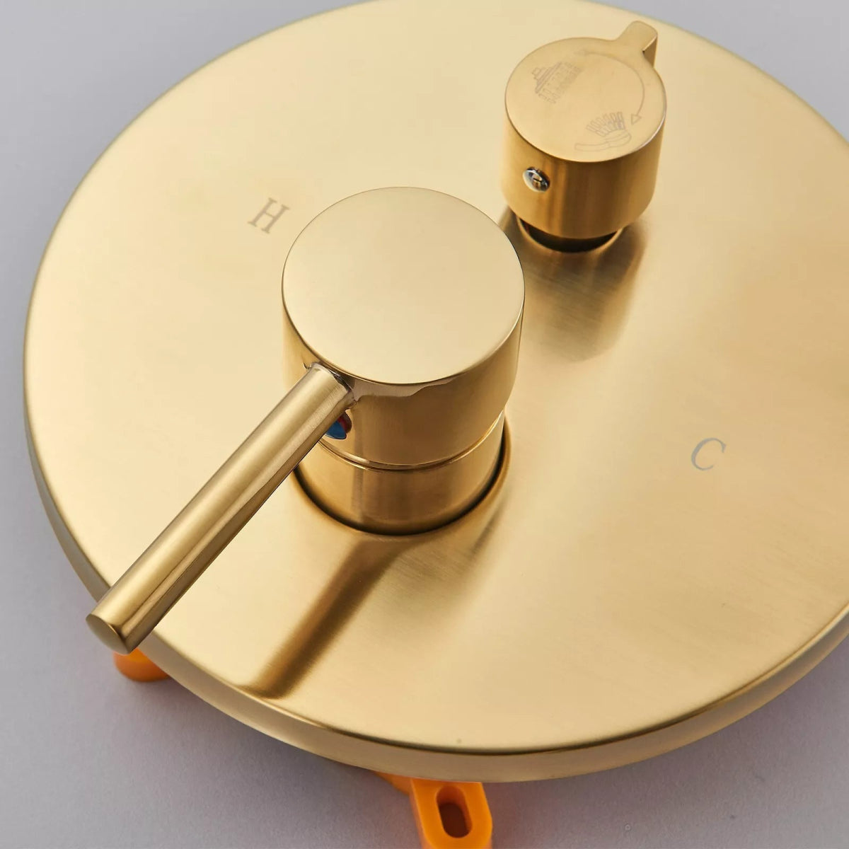 Aquari Brushed Gold 2 - Way Concealed Shower Set with 8" Round Rainfall Head - TILES Paradise