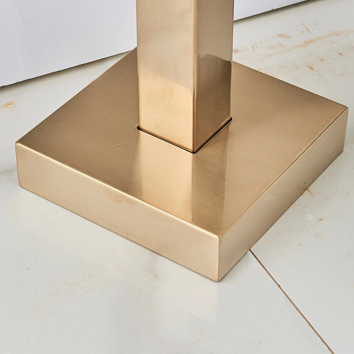 Aquari Brushed Gold Square Freestanding Bath Shower Mixer Tap with Handheld – Floor Mounted - TILES Paradise