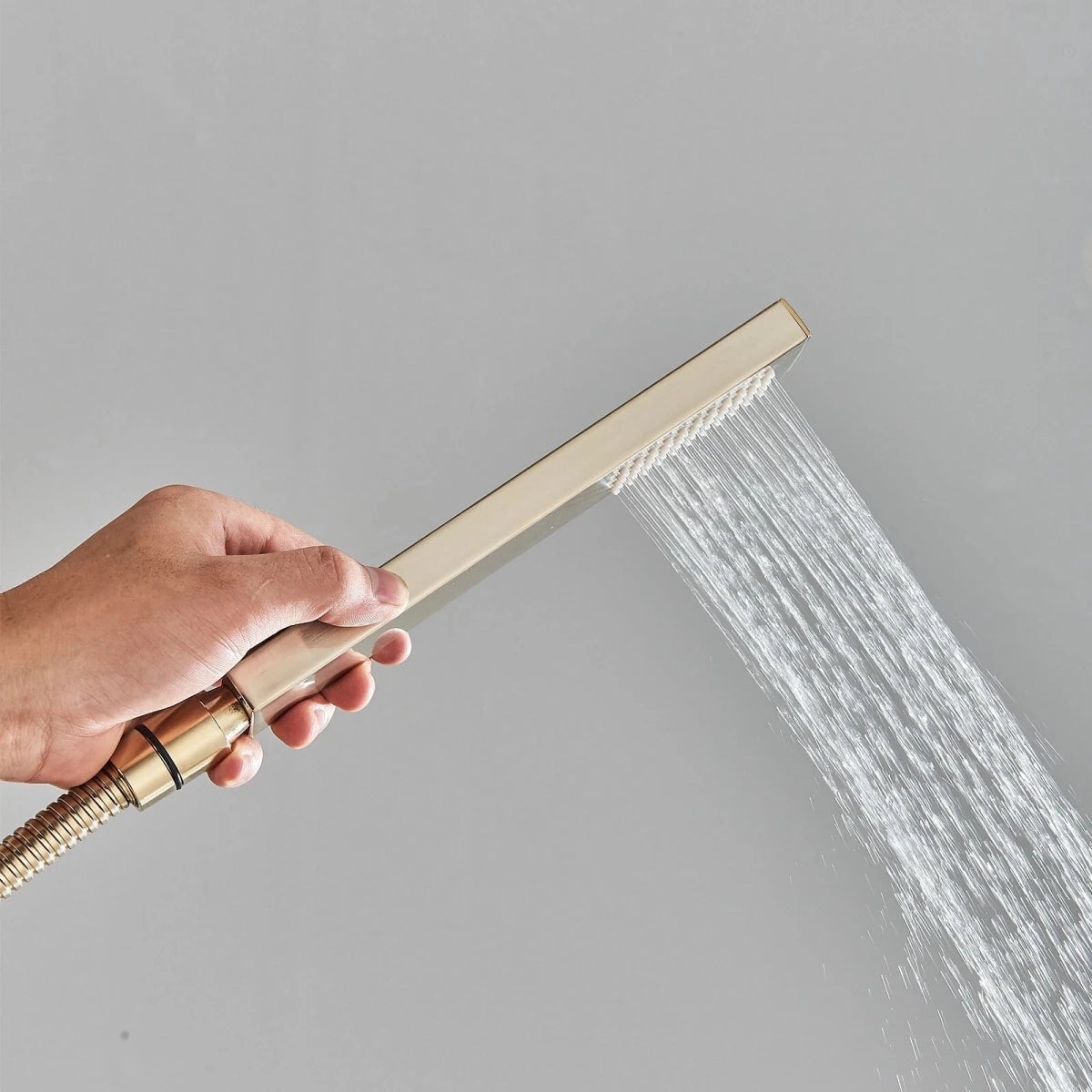 Aquari Gold Concealed Shower Set – 30cm Rainfall Head with Mixer Valve & Handheld Spray - TILES Paradise