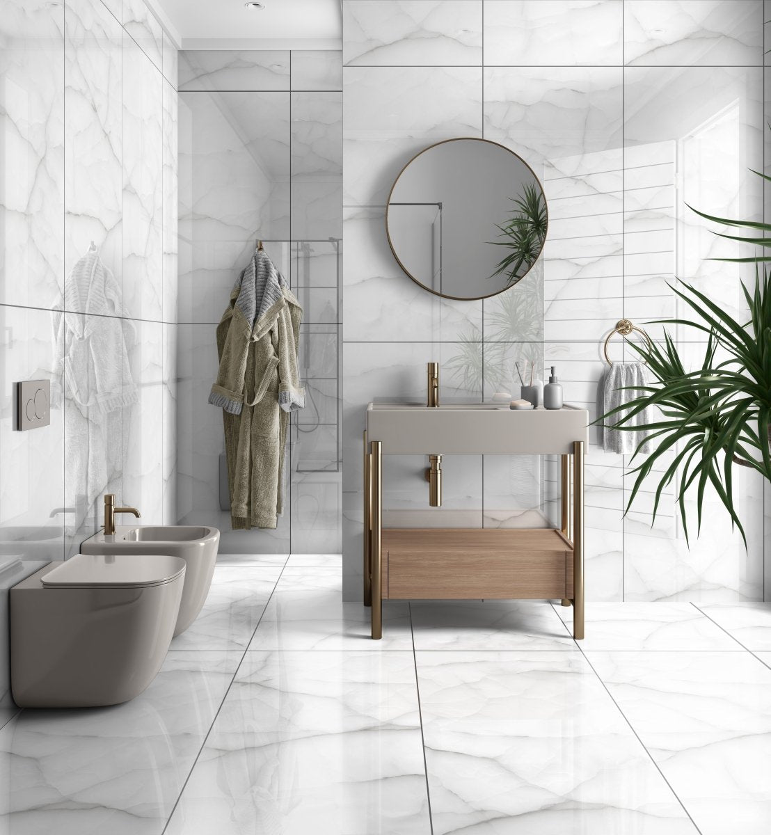 Aquarius Onyx Polished Porcelain 60x120cm Wall and Floor Tile - TILES Paradise