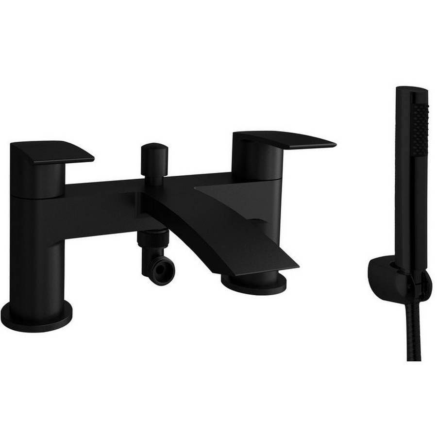 Arcella Matt Black Curved Bath Shower Mixer Tap