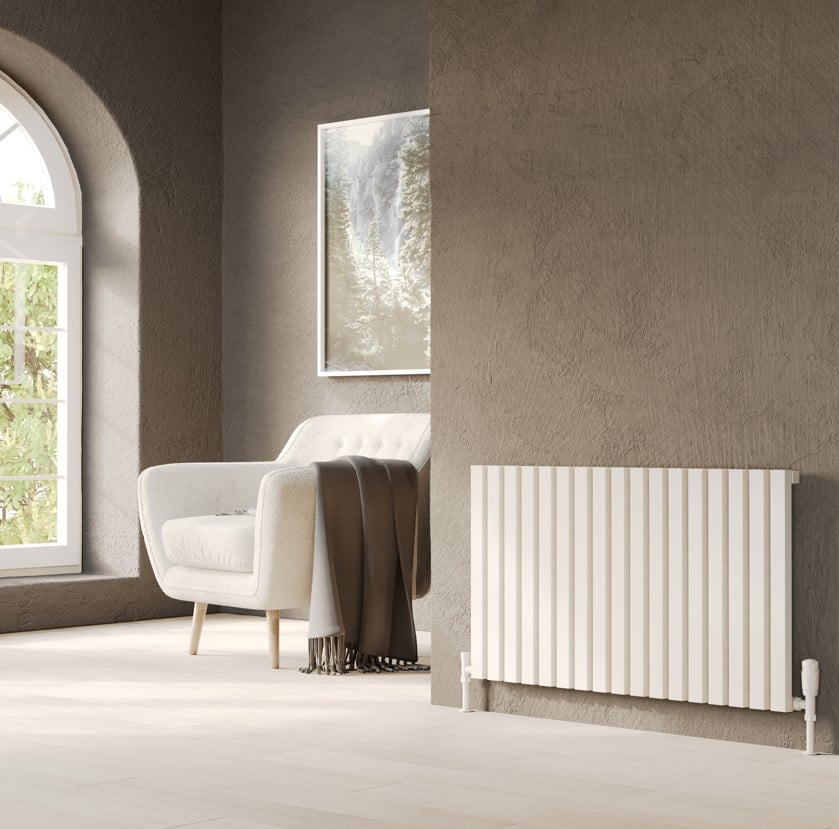Ardea White Horizontal Aluminium Radiator – Single Panel – 580x404mm