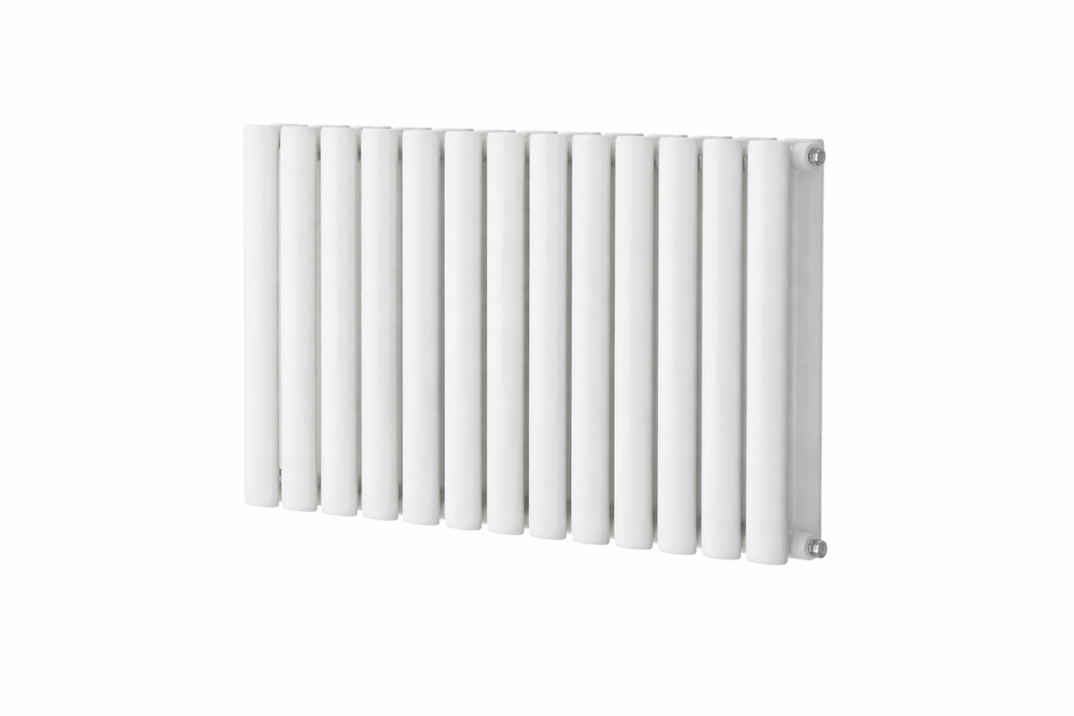 Asola White Horizontal Oval Tube Designer Radiator – Double Panel