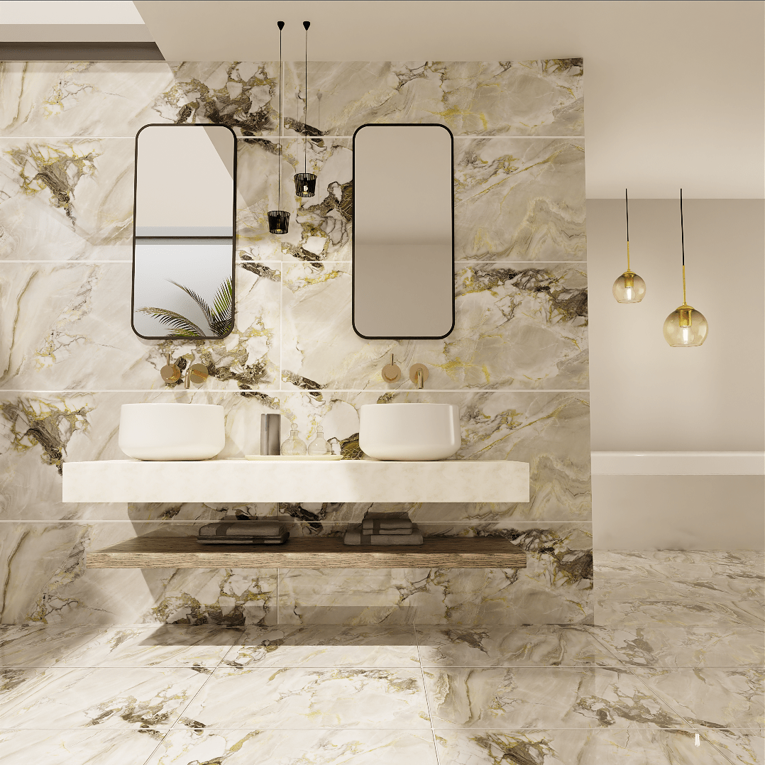 Astro Green Onyx Polished Porcelain 60x120cm Wall & Floor Tile - TILES Paradise