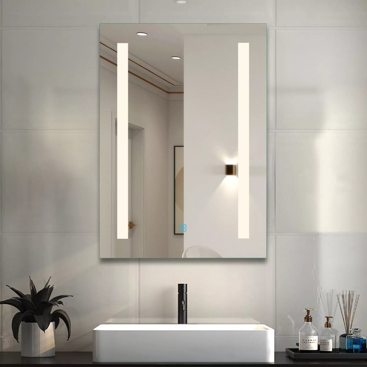 Auralux 600x800mm LED Mirror – Tri - Colour Light, Demister, Shaver Socket, Dimmable, Touch & Wall Switch, IP44 - TILES Paradise