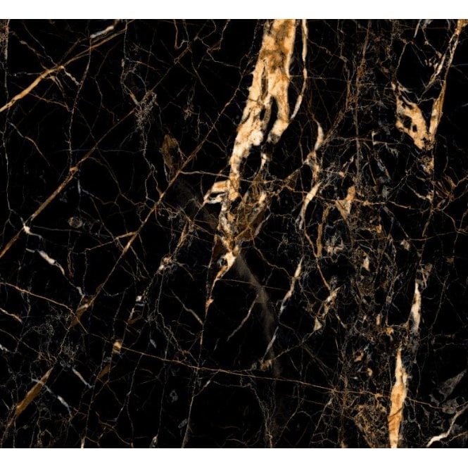 Black & Gold Marble Effect Porcelain Polished 60x60cm Wall & Floor Tile