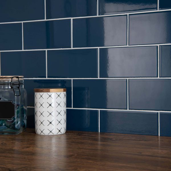 Liso Blue Gloss 10x20cm Ceramic Metro Tiles