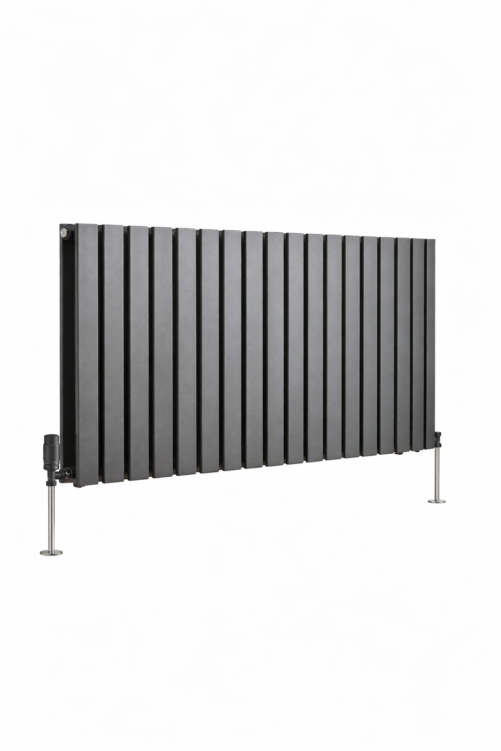 Bosca Textured Grey Horizontal Designer Radiator – Double Panel