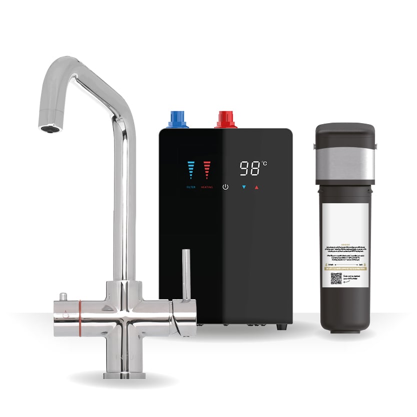 Brewmaster Chrome 3-in-1 Square Boiling Water Tap – Digital 2.4 Litre Tank