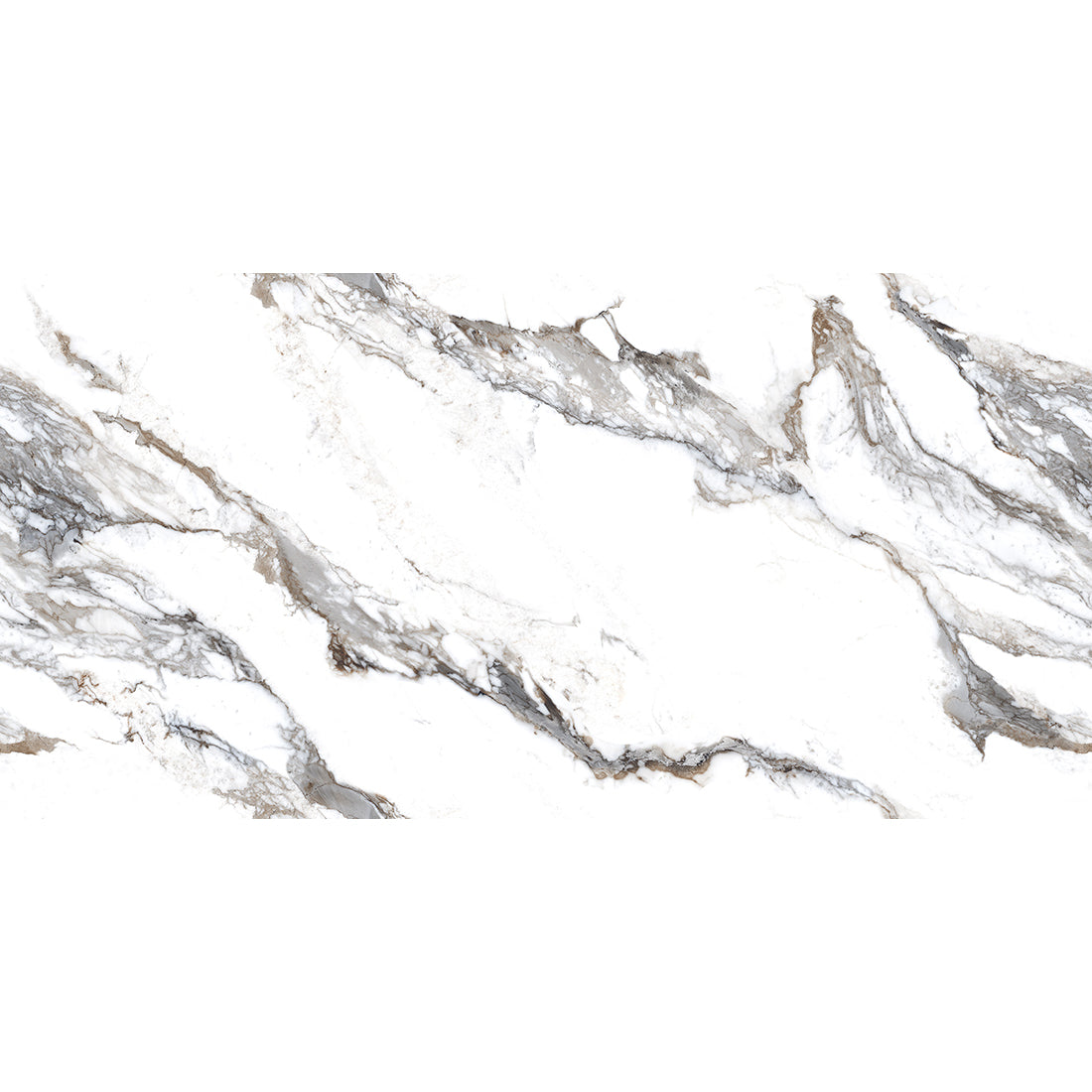 Calacatta Borghini Grey Marble Effect Polished Porcelain Tile 60x120cm
