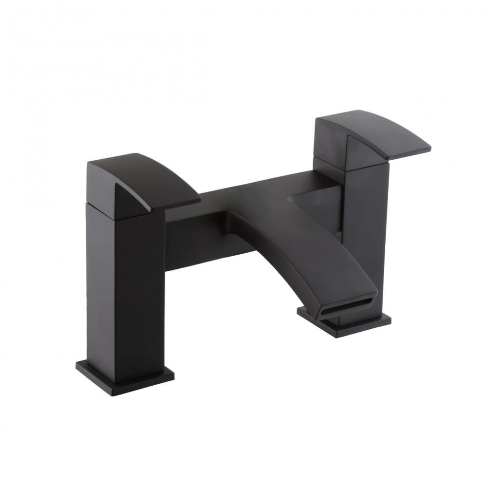 Calvera Matt Black Square Bath Filler Tap