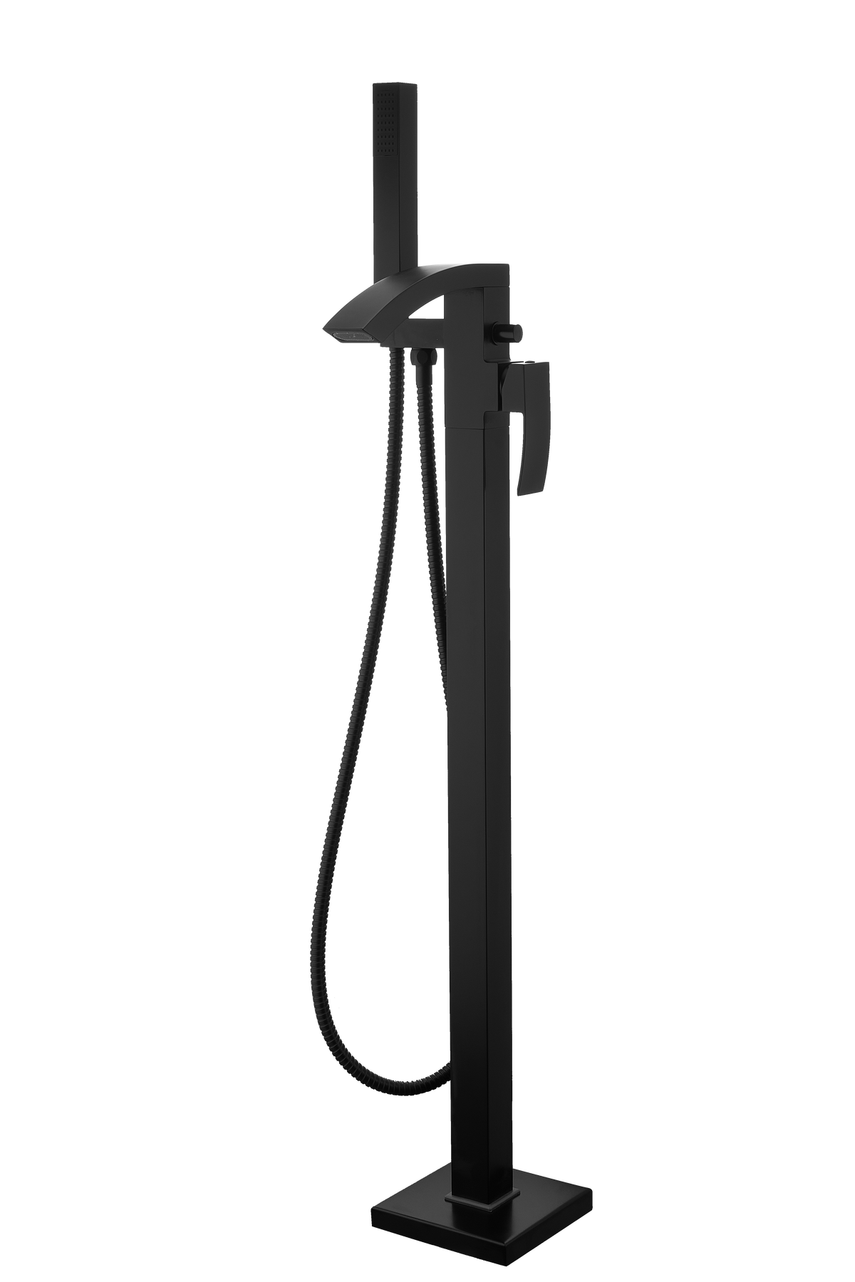 Calvera Matt Black Square Freestanding Bath Shower Mixer Tap