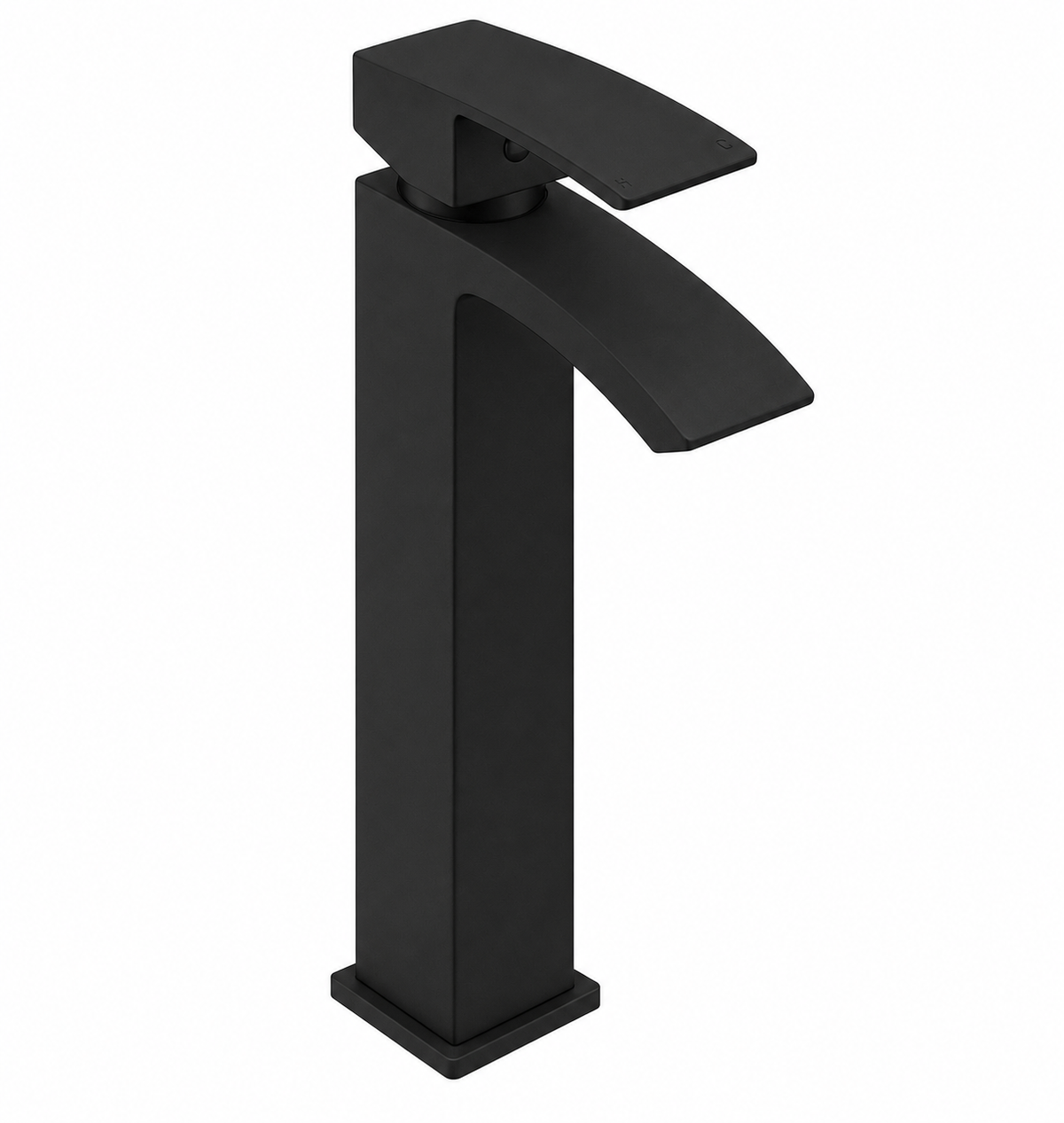 Calvera Matt Black Square Tall Hi-Rise Basin Mixer Tap