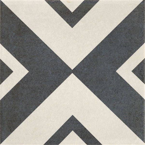 Victorian Vertex Grey Matt 20x20cm Patterned Porcelain Wall & Floor Tiles