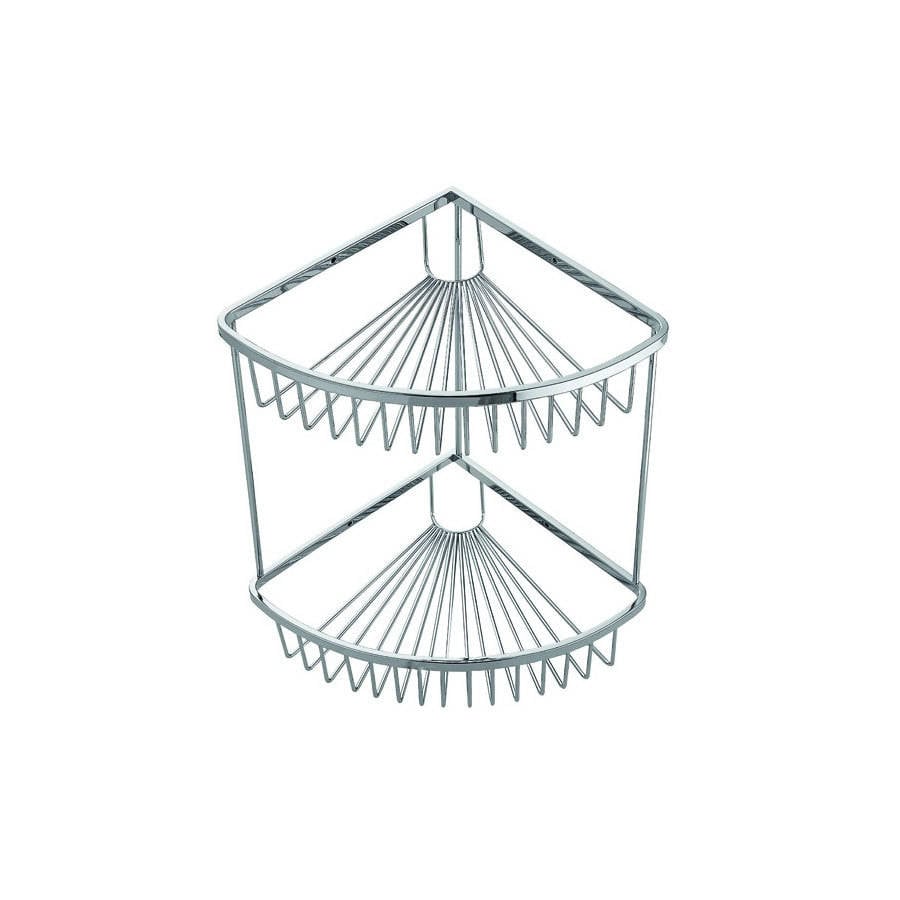 Chrome Wire Double Corner Shower Basket