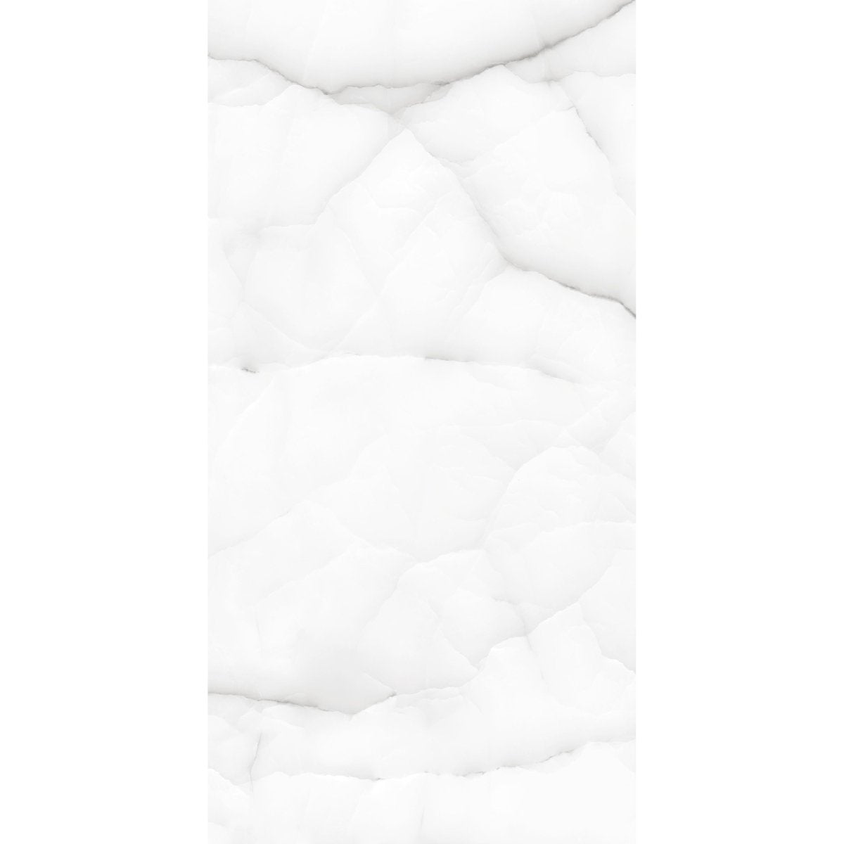 Crack White Carrara Marble Effect Gloss Porcelain 60x120cm Kitchen Bathroom Wall Floor Tiles - TILES Paradise