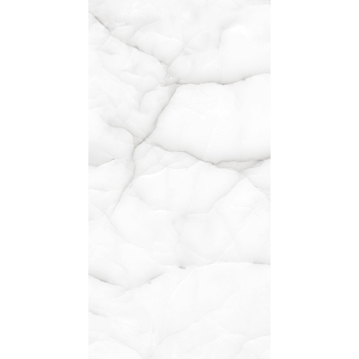 Crack White Carrara Marble Effect Gloss Porcelain 60x120cm Kitchen Bathroom Wall Floor Tiles - TILES Paradise