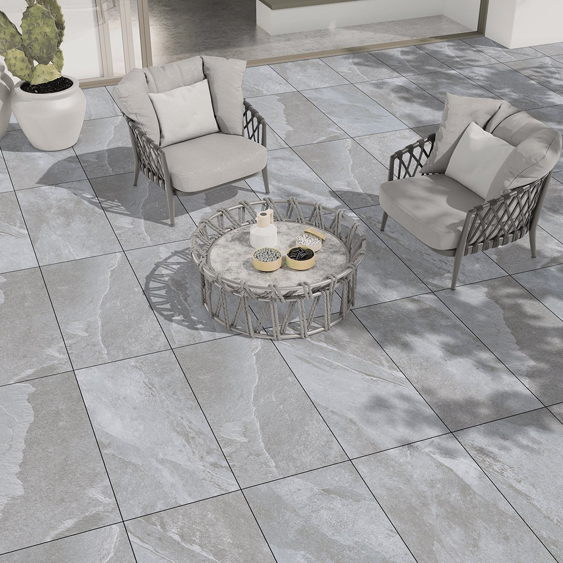 Crown Paver Pearl Grey 40cmx80cmx20mm Matt Outdoor and Garden Tile - TILES Paradise