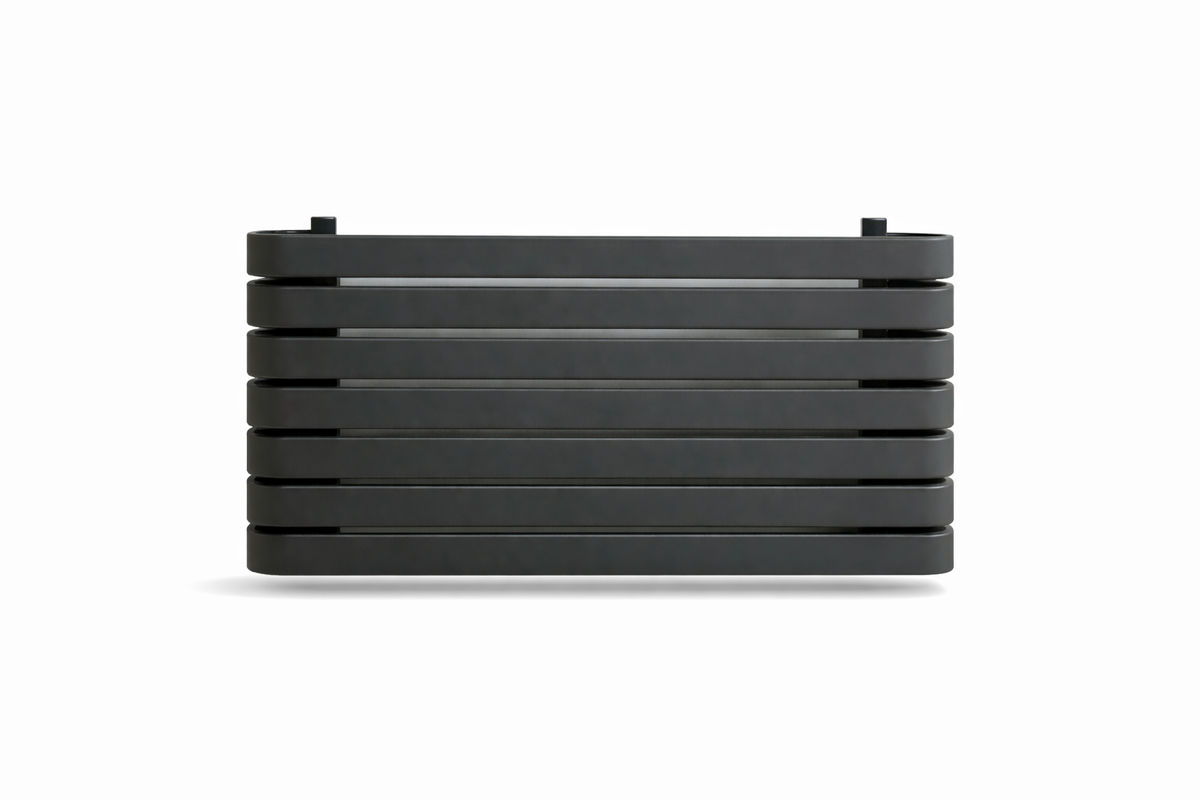 Delfa Textured Grey Horizontal Flat Tube Designer Radiator