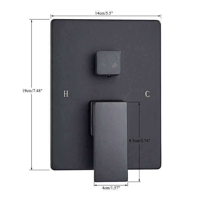 Drexon Black Concealed Shower Mixer Set – Square Rain Head & Handheld, Thermostatic Valve, Matte Finish - TILES Paradise