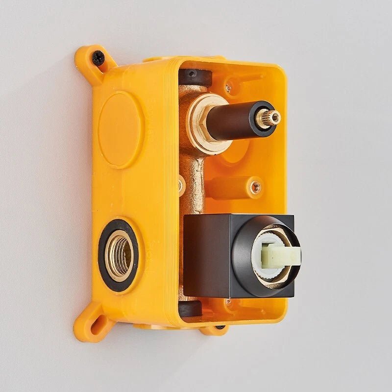 Drexon Black Concealed Shower Mixer Set – Square Rain Head & Handheld, Thermostatic Valve, Matte Finish - TILES Paradise