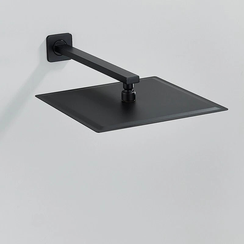 Drexon Black Concealed Shower Mixer Set – Square Rain Head & Handheld, Thermostatic Valve, Matte Finish - TILES Paradise