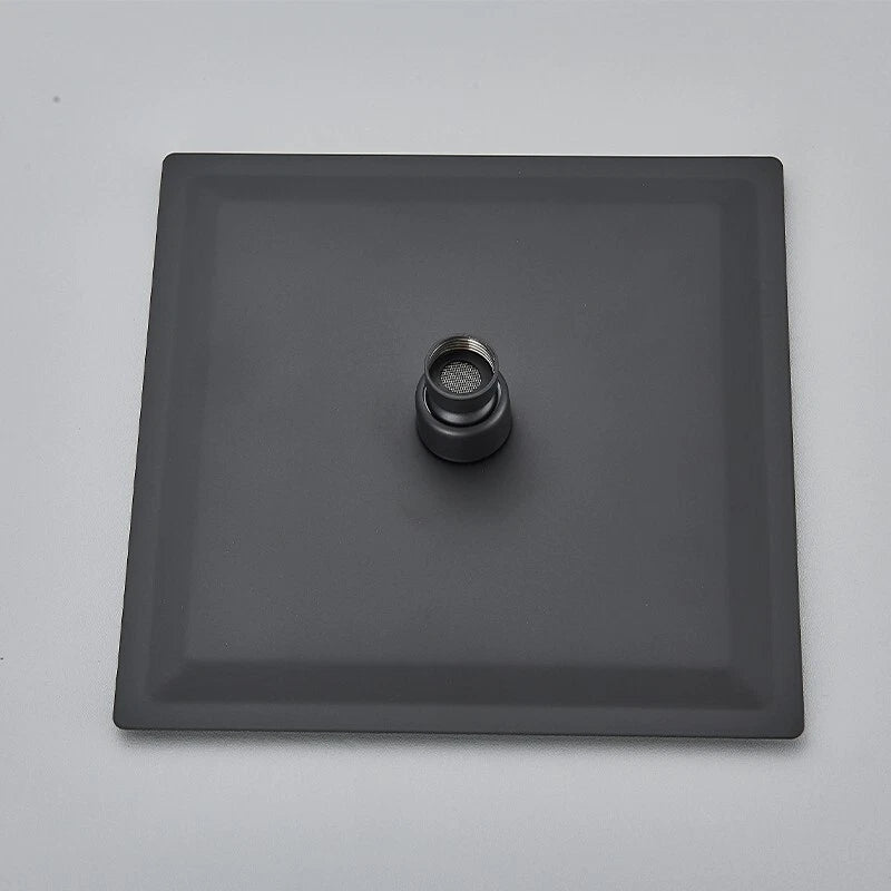 Drexon Black Concealed Shower Mixer Set – Square Rain Head & Handheld, Thermostatic Valve, Matte Finish - TILES Paradise