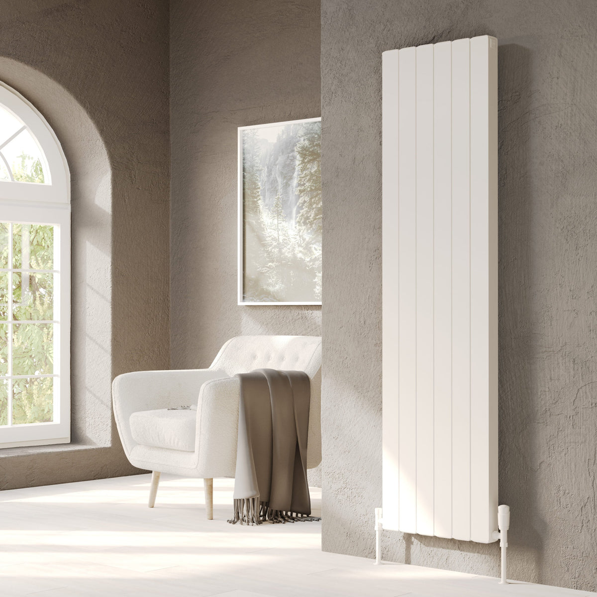Edmea White Vertical Aluminium Radiator – Single Panel
