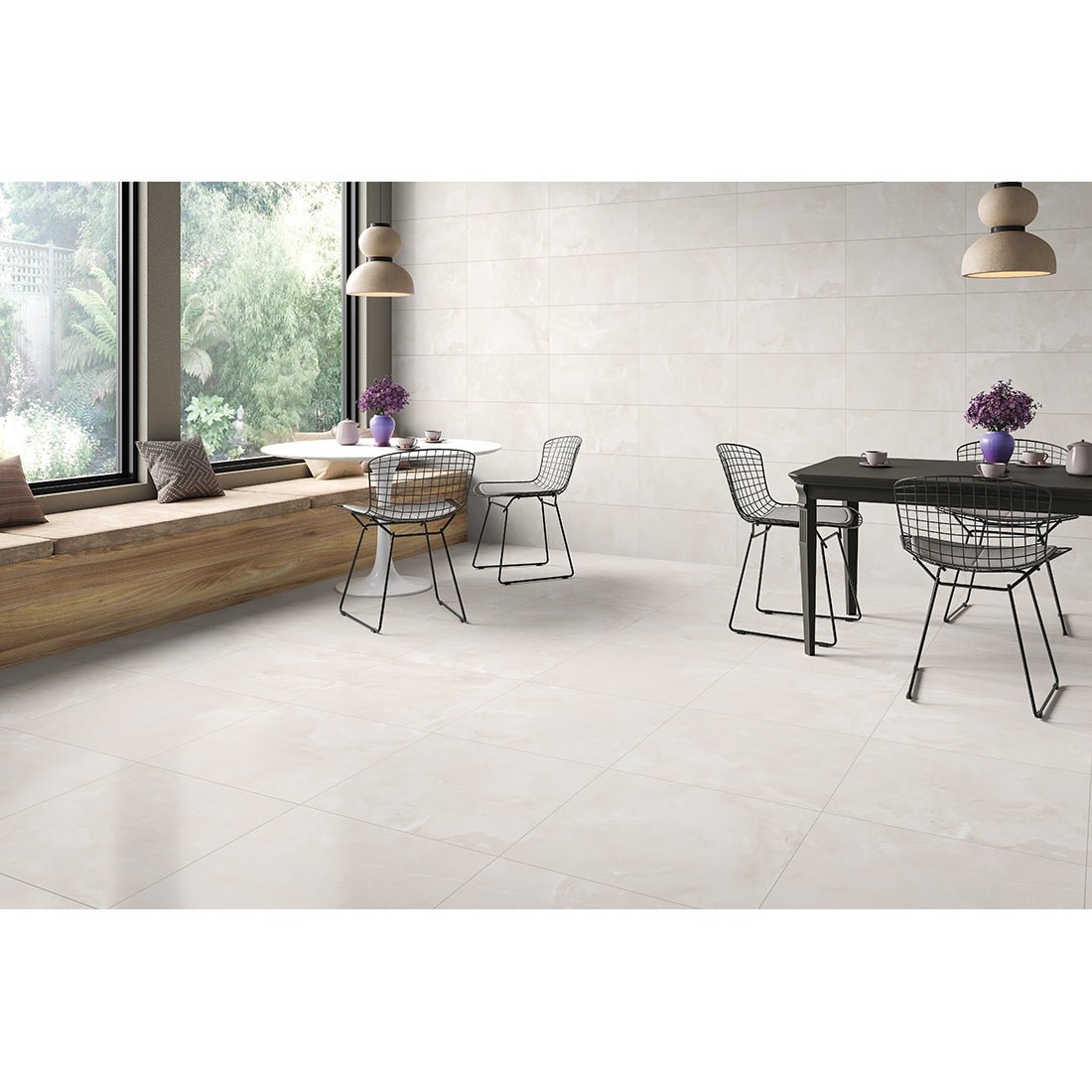 Elegant Onyx Beige Onyx Effect Matt Porcelain Wall & Floor Tile 30x60cm - TILES Paradise