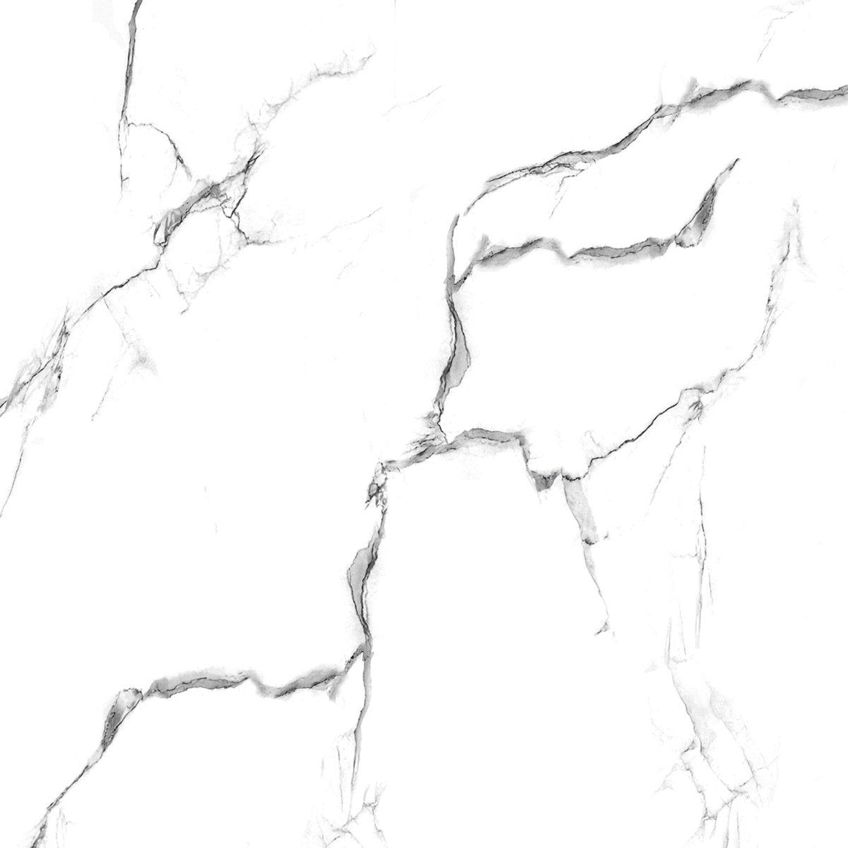 Eternal Elegance Carrara Marble Effect Polished Porcelain 60x60cm Wall and Floor Tile - TILES Paradise