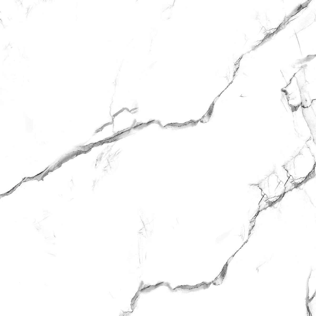 Eternal Elegance Carrara Marble Effect Polished Porcelain 60x60cm Wall and Floor Tile - TILES Paradise