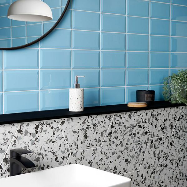 Blue Metro Tile 10x20cm Wall Tiles for kitchen and bathroom