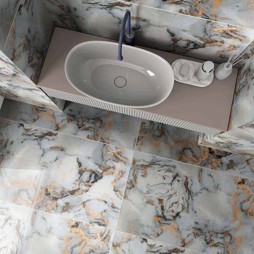 Exotica Gold Polished Porcelain 60x120cm Wall and Floor Tile - TILES Paradise