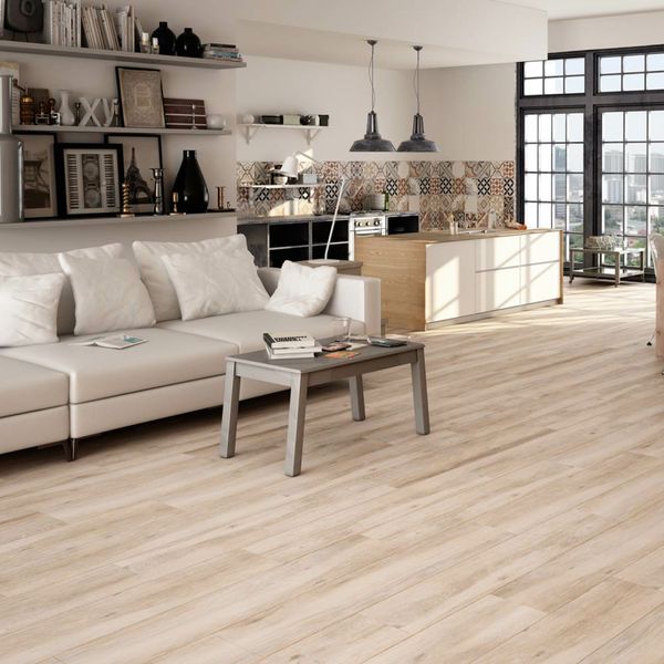 Nordic Taupe Beige Wood Effect Matt 23.3x120cm Porcelain Wall and Floor Tile