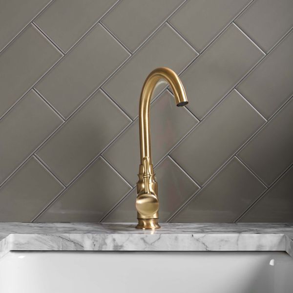 Liso Metro Dark Grey Gloss 10x20cm Ceramic Wall Tiles